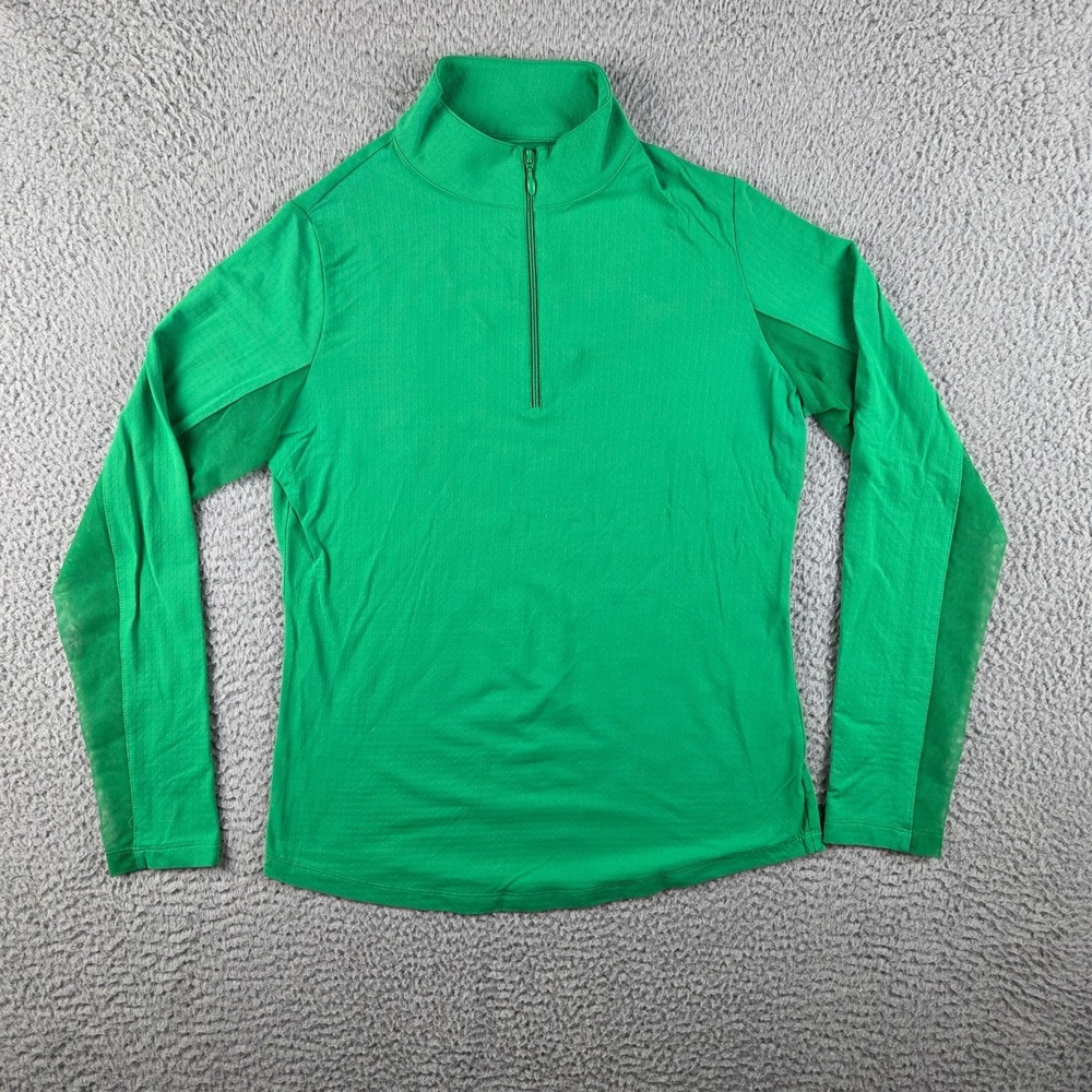 IBKUL Shirt Womens XS Green Solid Golf Nylon Top UPF 50+ Cool Feel Quick Dry